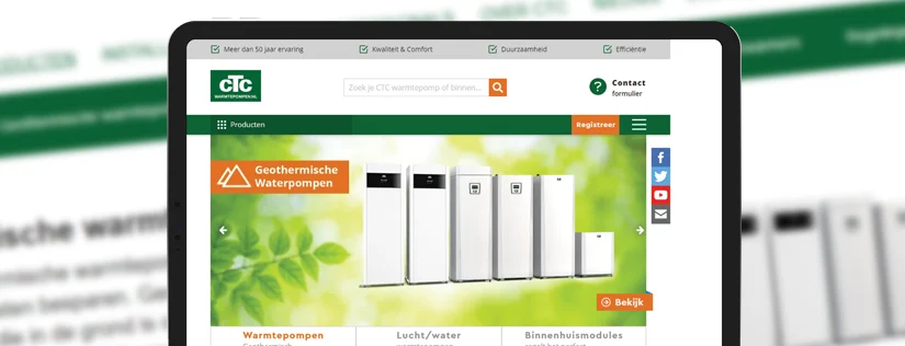Nieuwe website CTC Warmtepompen!